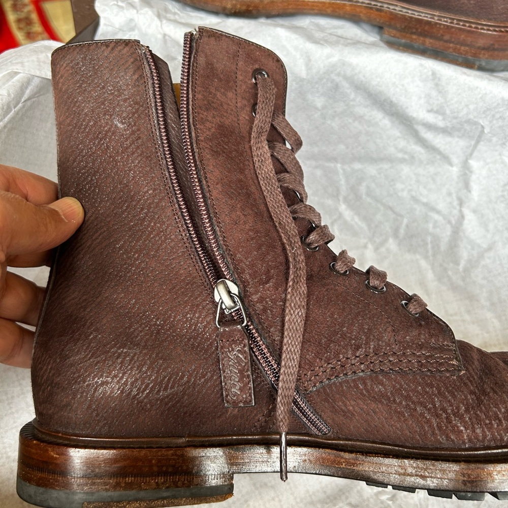 Gucci Patterned Suede (like the Wolverine look) Brown Lace-up Ankle Top Boots
